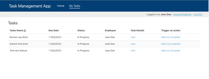 creating an app assignment Image of Live App